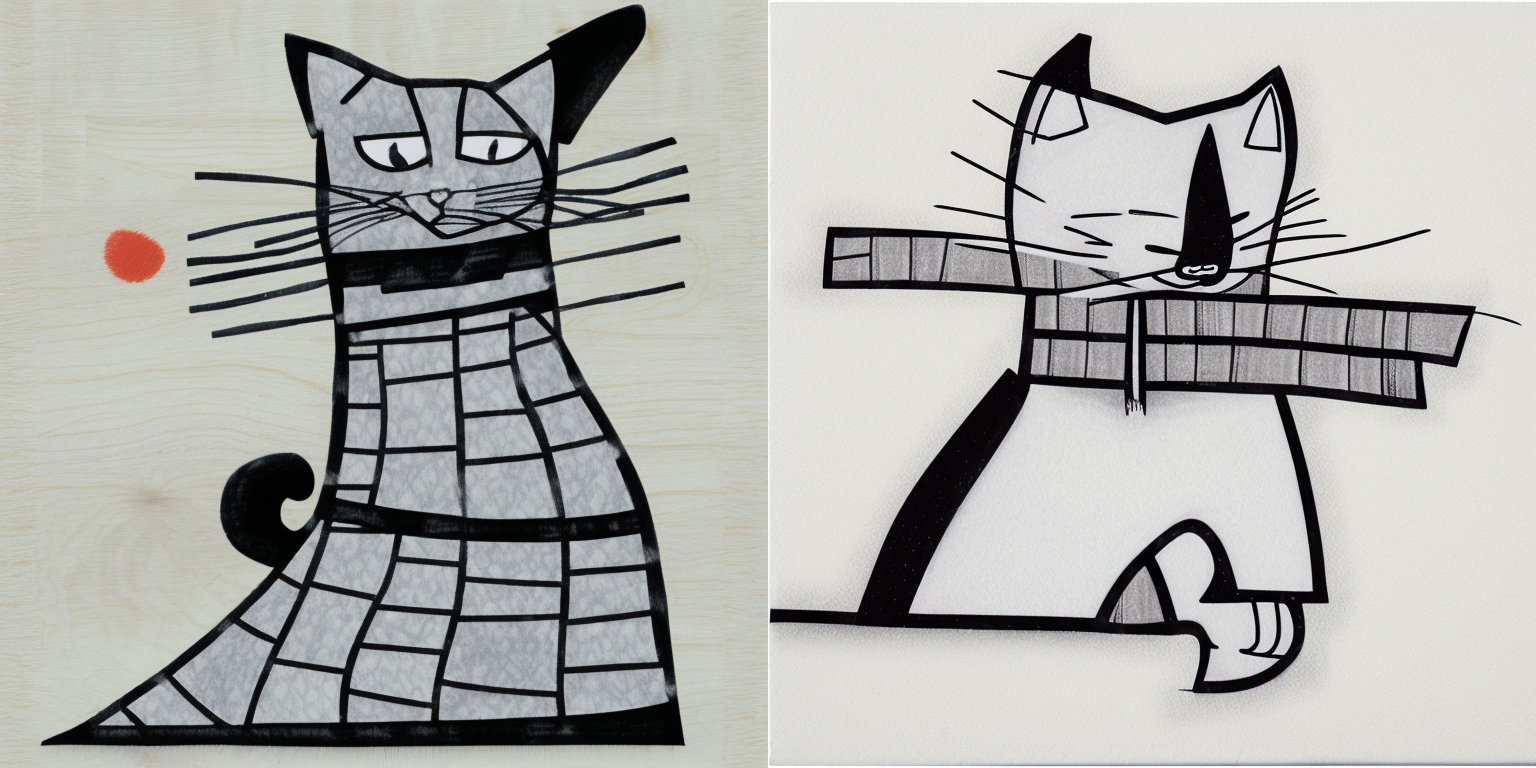 prompt: “a cat in the style of <samurai-jack>”