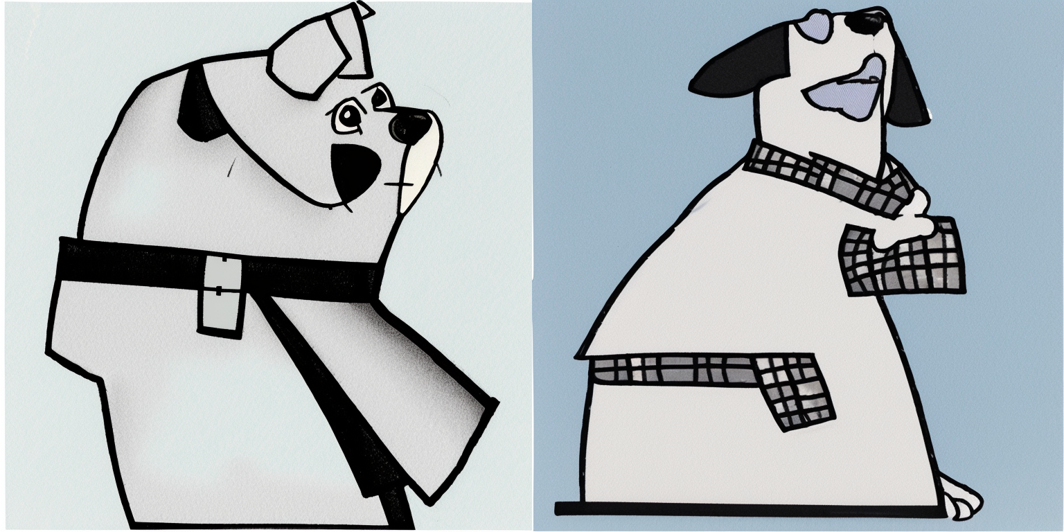 prompt: “a dog in the style of <samurai-jack>”