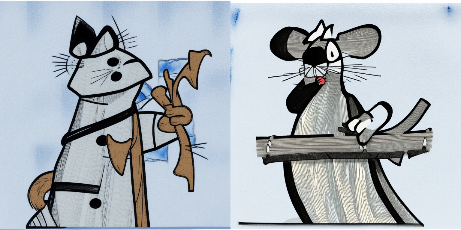 prompt: “a mouse in the style of <samurai-jack>”