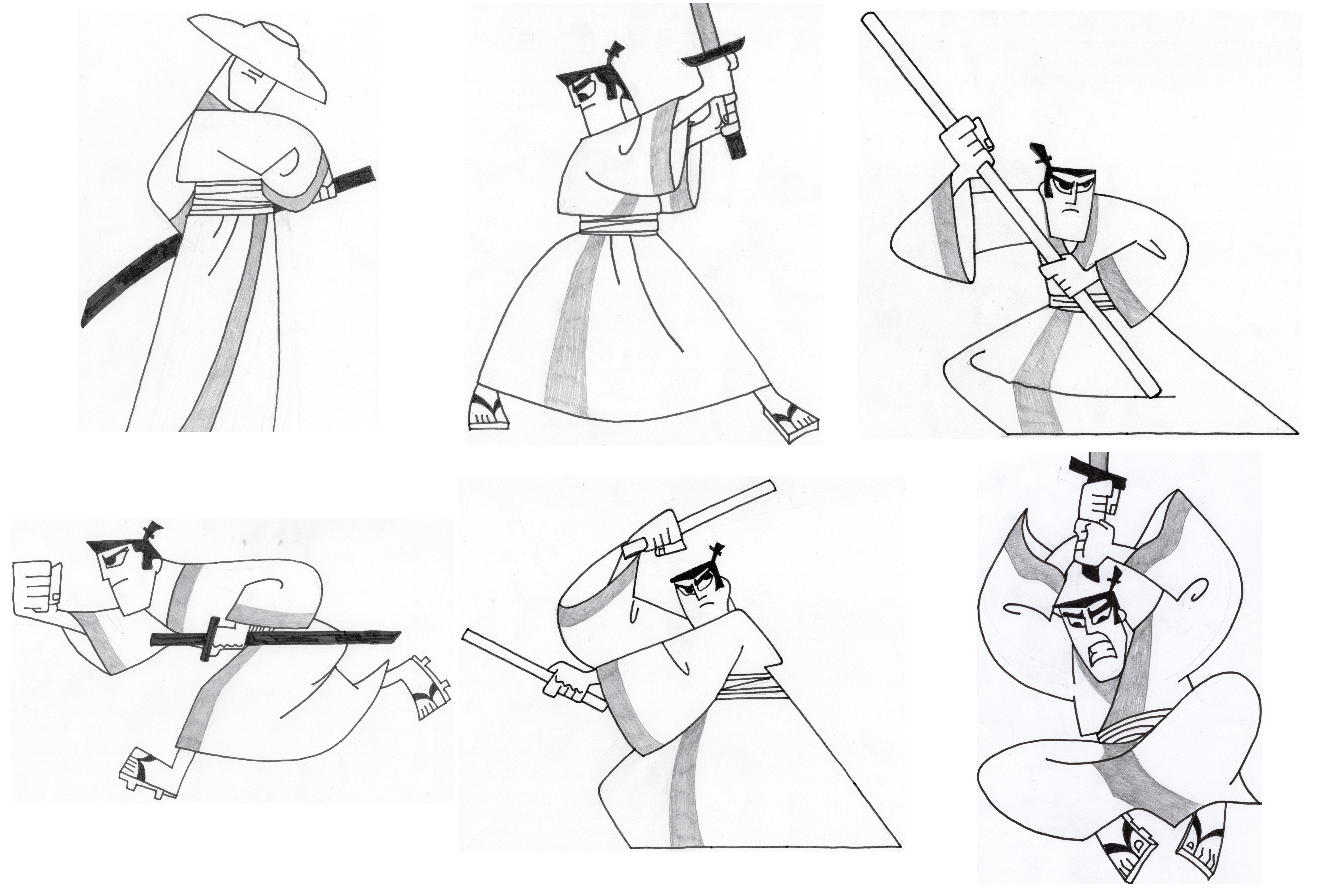 Samurai Jack pencil/pen drawings